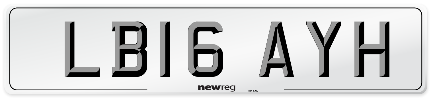 LB16 AYH Number Plate from New Reg